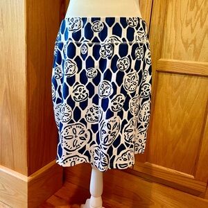 Barbara Gerwit Blue and White Floral Skort L